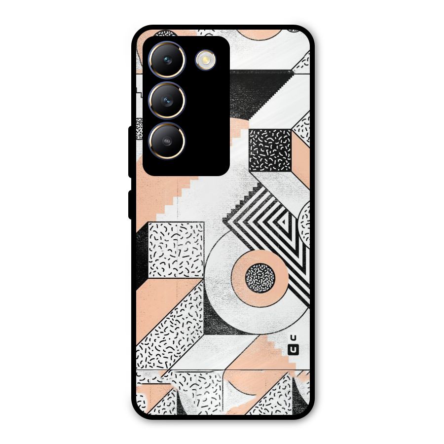 Orange Zig Zag Metal Back Case for Vivo T3 5G