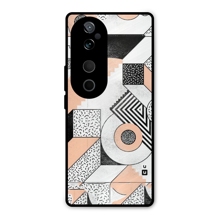 Orange Zig Zag Metal Back Case for Vivo T3 Ultra