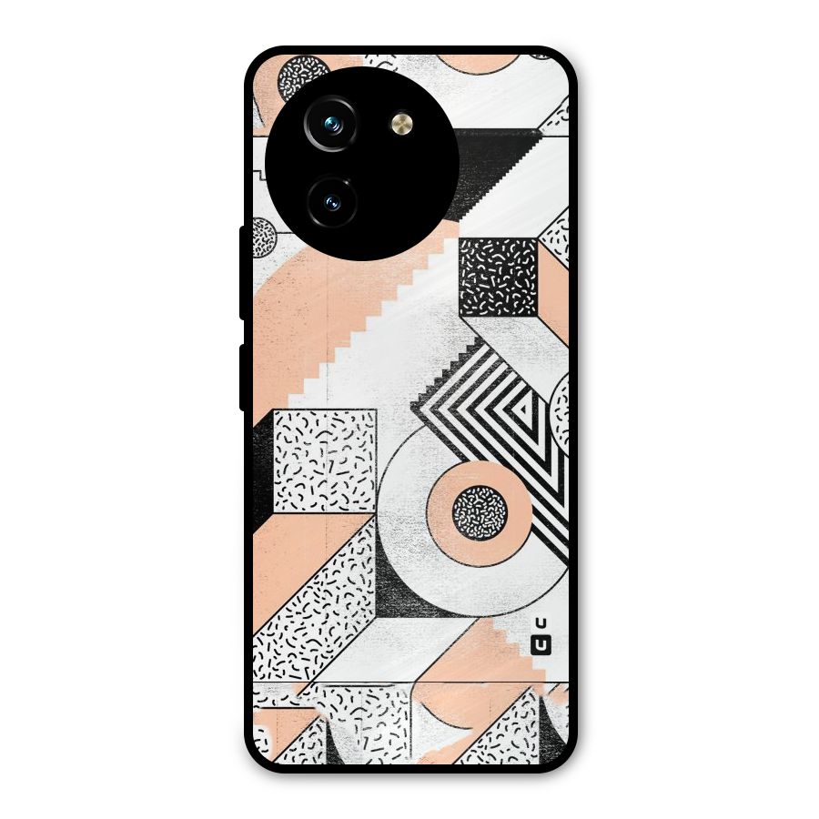 Orange Zig Zag Metal Back Case for Vivo T3x