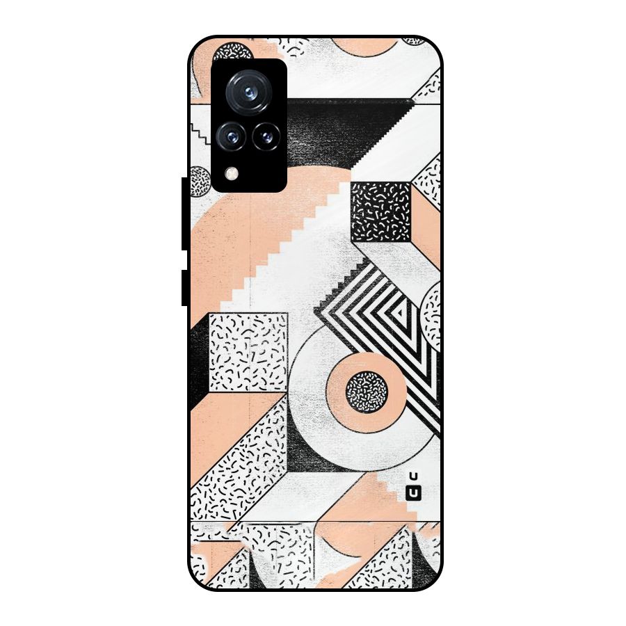 Orange Zig Zag Metal Back Case for Vivo V21 5G