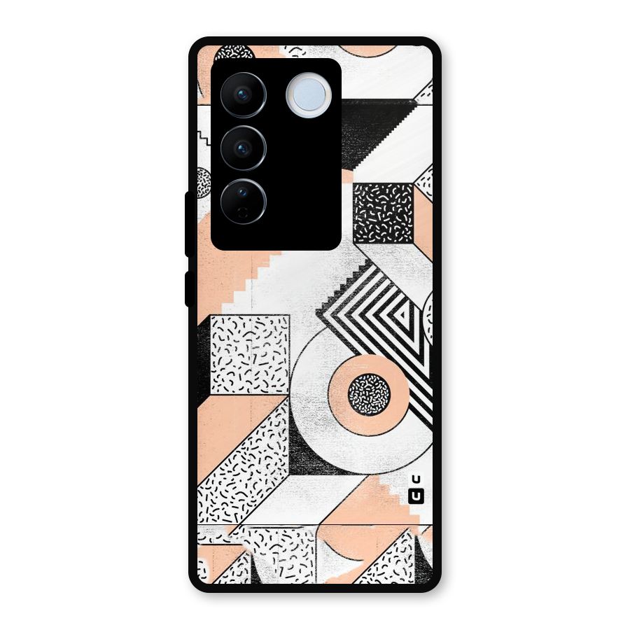 Orange Zig Zag Metal Back Case for Vivo V27