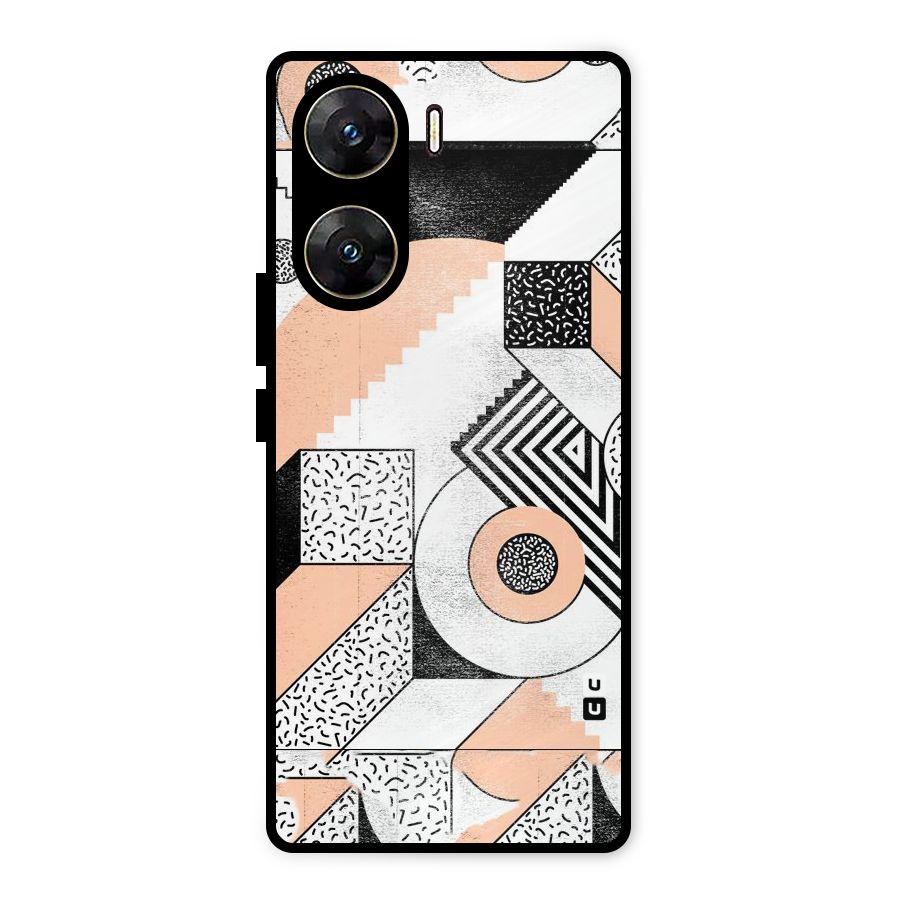 Orange Zig Zag Metal Back Case for Vivo V29e
