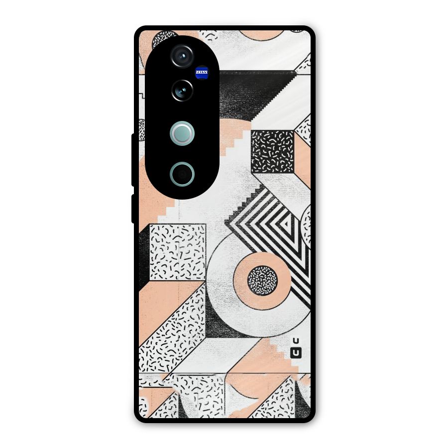 Orange Zig Zag Metal Back Case for Vivo V40