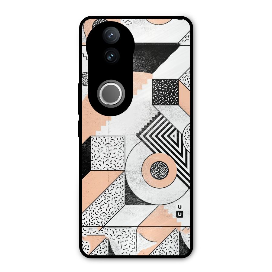 Orange Zig Zag Metal Back Case for Vivo V50e