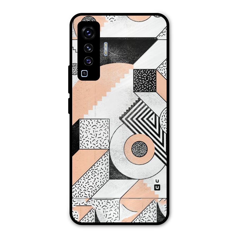 Orange Zig Zag Metal Back Case for Vivo X50
