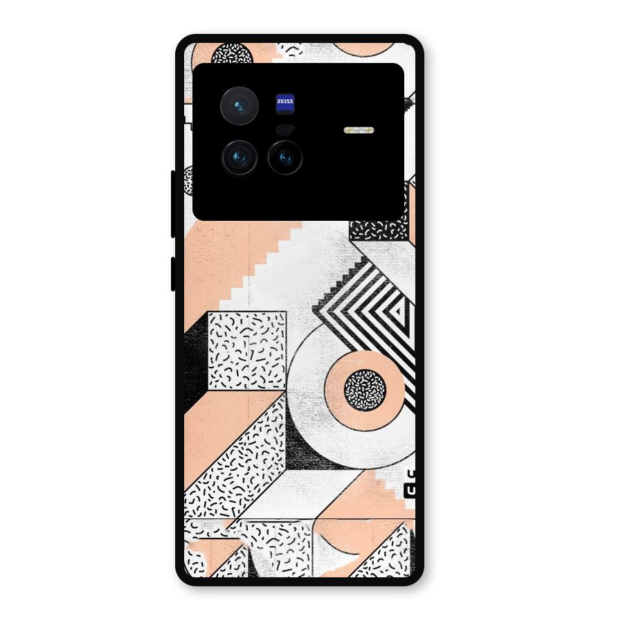 Orange Zig Zag Metal Back Case for Vivo X80