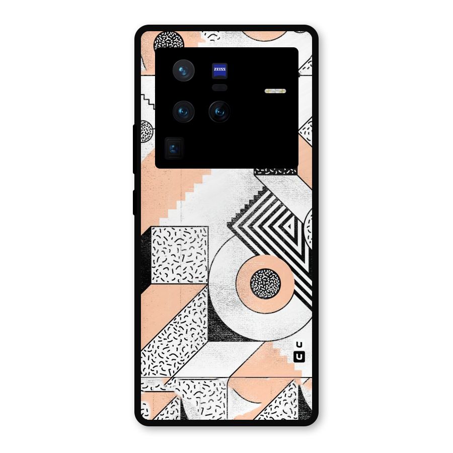 Orange Zig Zag Metal Back Case for Vivo X80 Pro