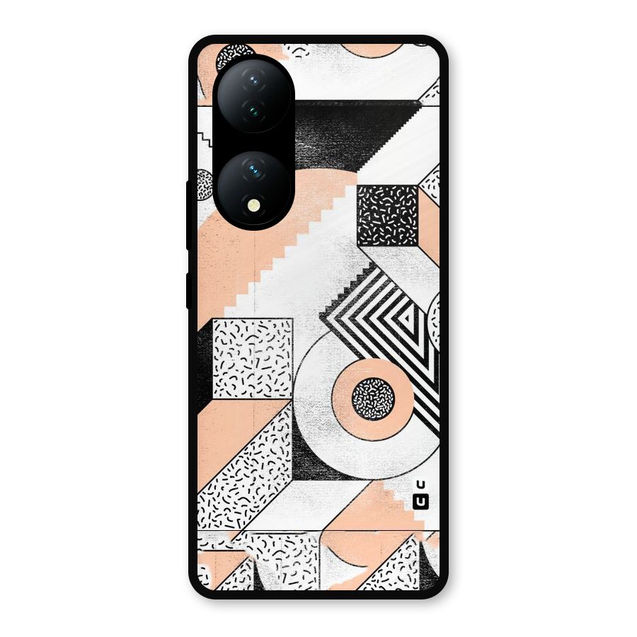 Orange Zig Zag Metal Back Case for Vivo Y100a