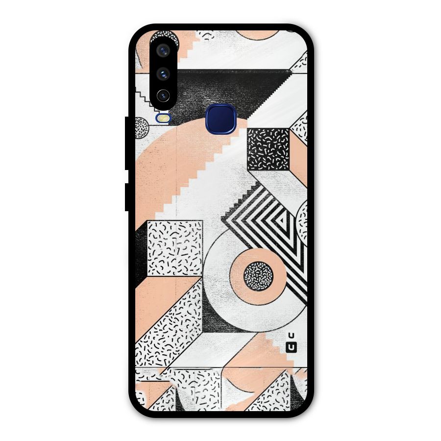 Orange Zig Zag Metal Back Case for Vivo Y15