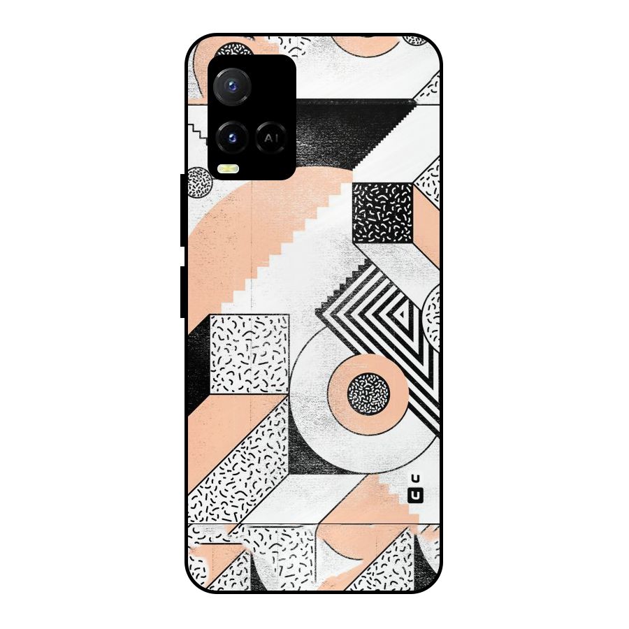 Orange Zig Zag Metal Back Case for Vivo Y21