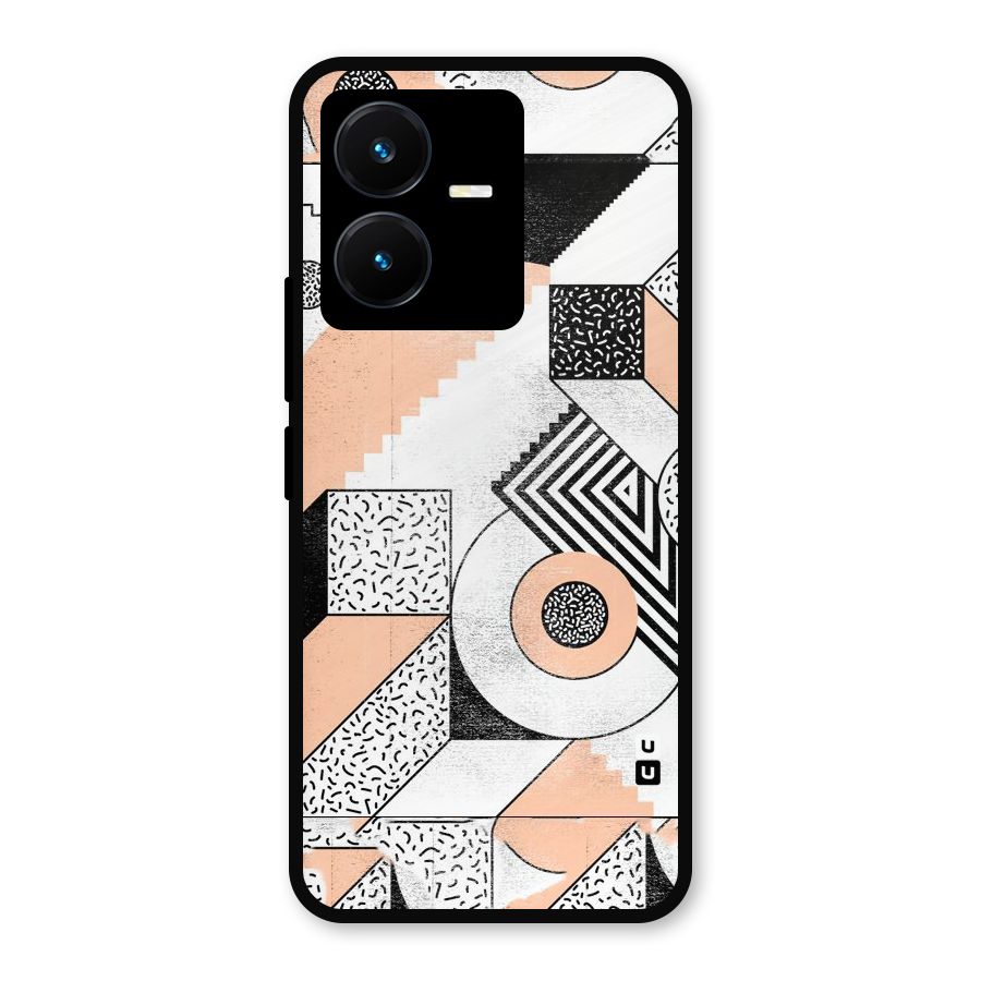Orange Zig Zag Metal Back Case for Vivo Y22