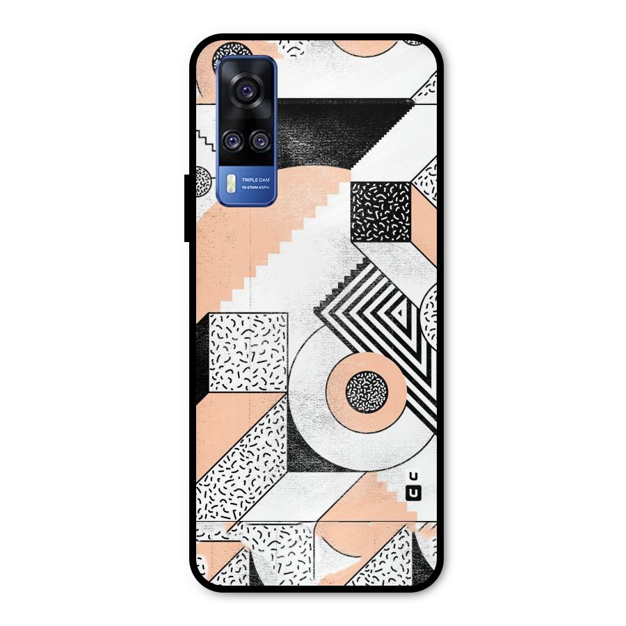 Orange Zig Zag Metal Back Case for Vivo Y31