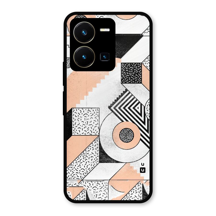 Orange Zig Zag Metal Back Case for Vivo Y35