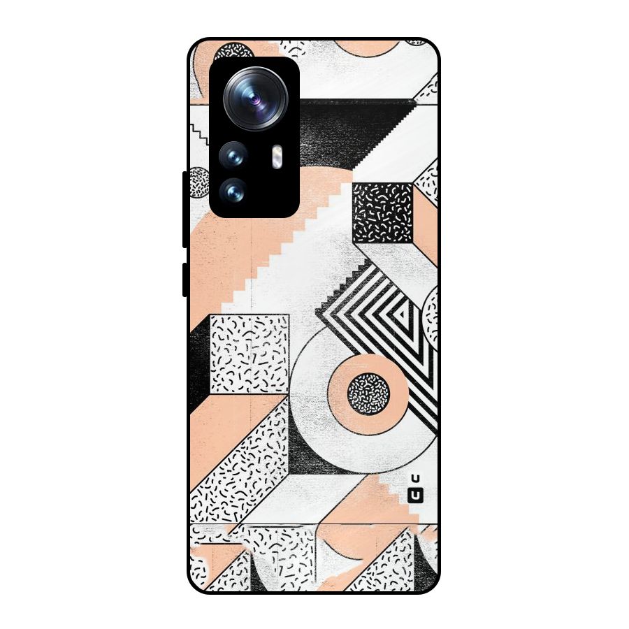 Orange Zig Zag Metal Back Case for Xiaomi 12 Pro