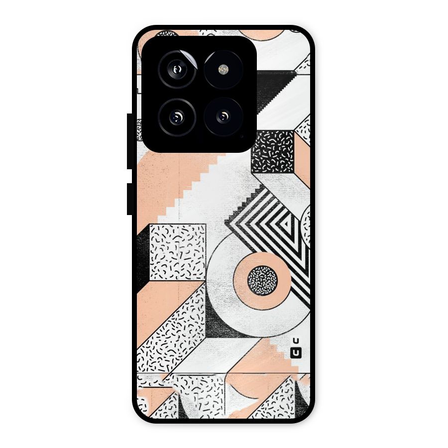 Orange Zig Zag Metal Back Case for Xiaomi 14