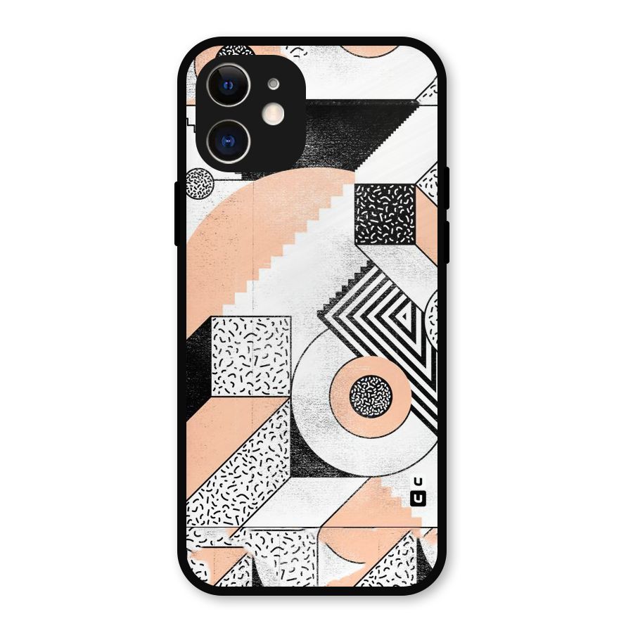 Orange Zig Zag Metal Back Case for iPhone 12