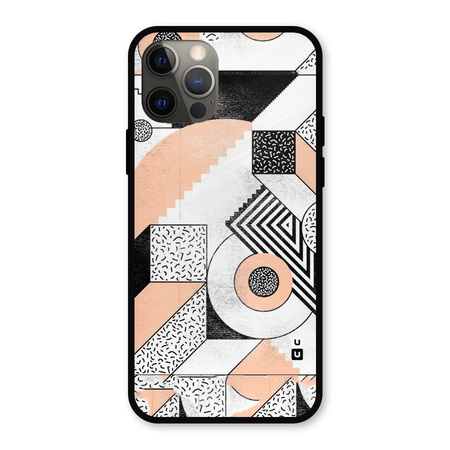 Orange Zig Zag Metal Back Case for iPhone 12 Pro