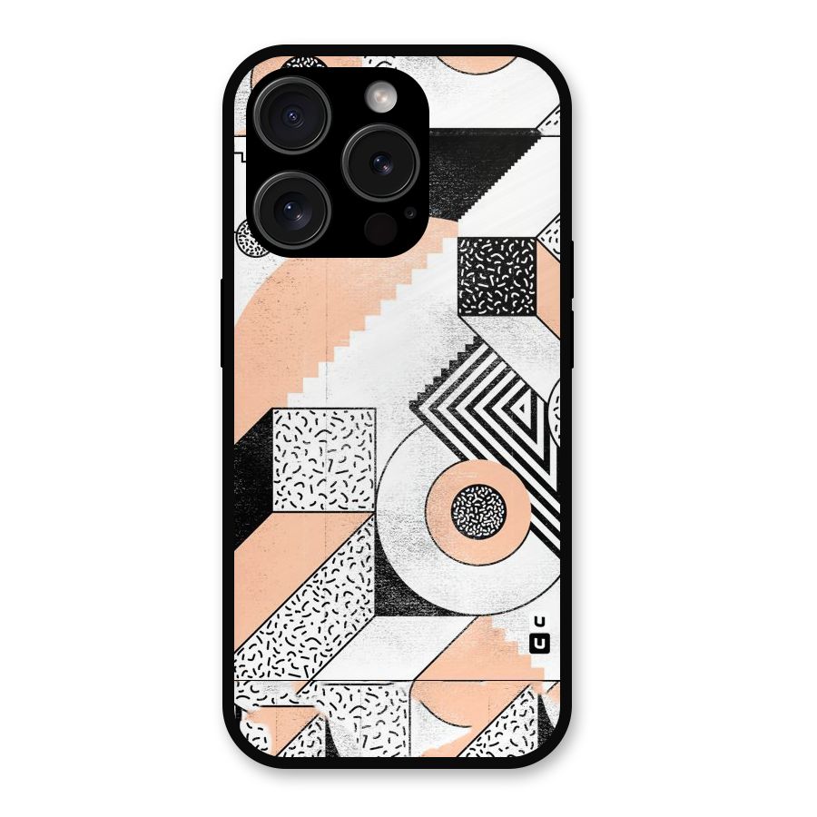 Orange Zig Zag Metal Back Case for iPhone 15 Pro