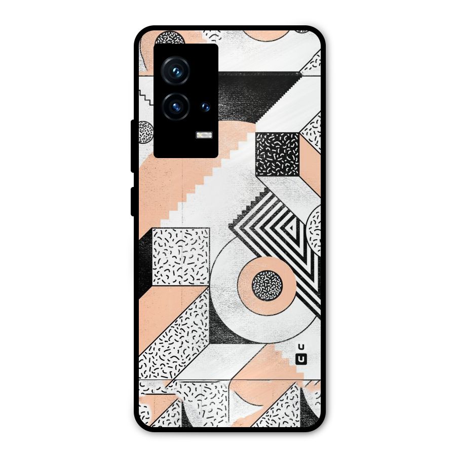 Orange Zig Zag Metal Back Case for iQOO 9 5G