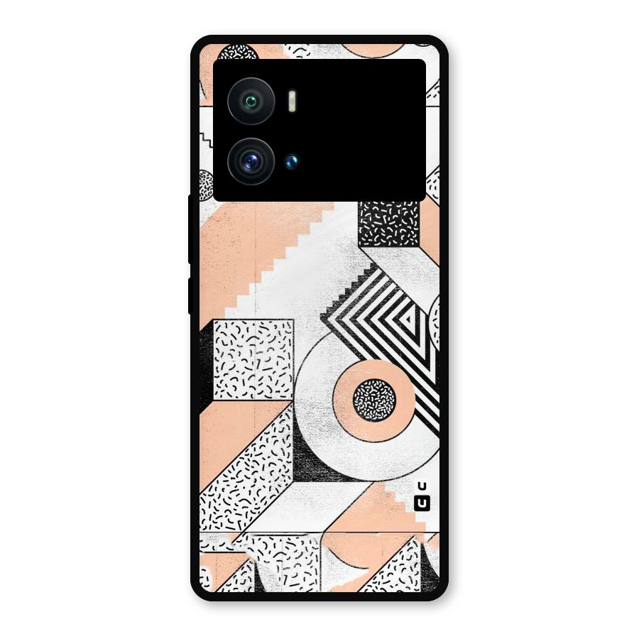 Orange Zig Zag Metal Back Case for iQOO 9 Pro