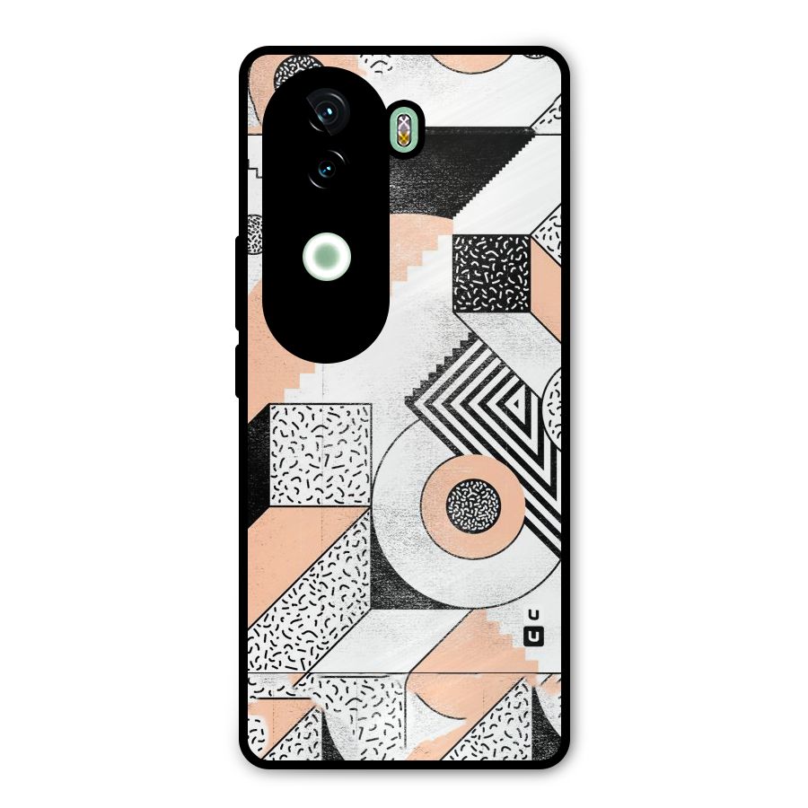 Orange Zig Zag Metal Back Case for iQOO Z9s
