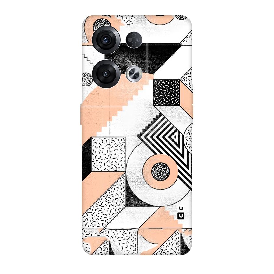 Orange Zig Zag Original Polycarbonate Back Case for Oppo Reno8 Pro 5G