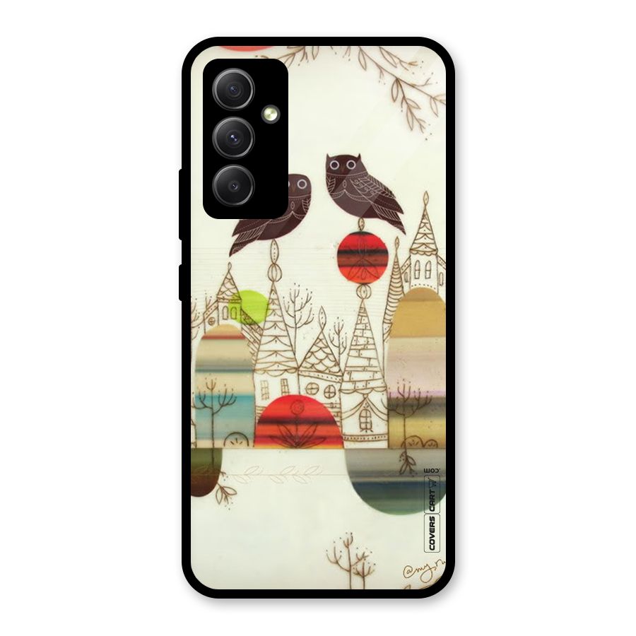 Owl Art Glass Back Case for Galaxy A34