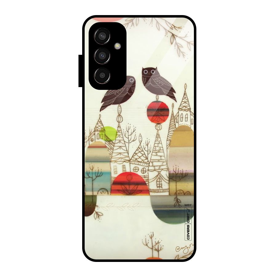 Owl Art Glass Back Case for Galaxy F13