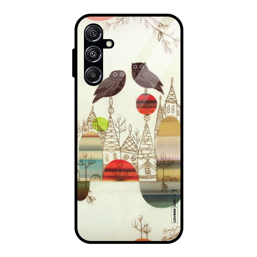 Owl Art Glass Back Case for Galaxy M34 5G
