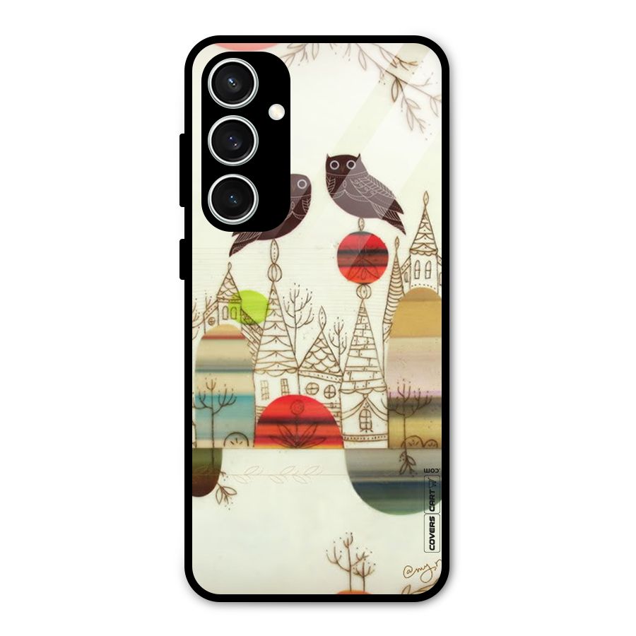 Owl Art Glass Back Case for Galaxy S23 FE