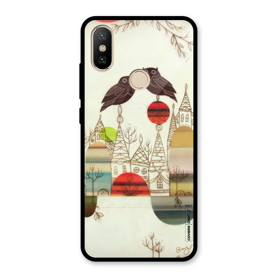 Owl Art Glass Back Case for Redmi A2