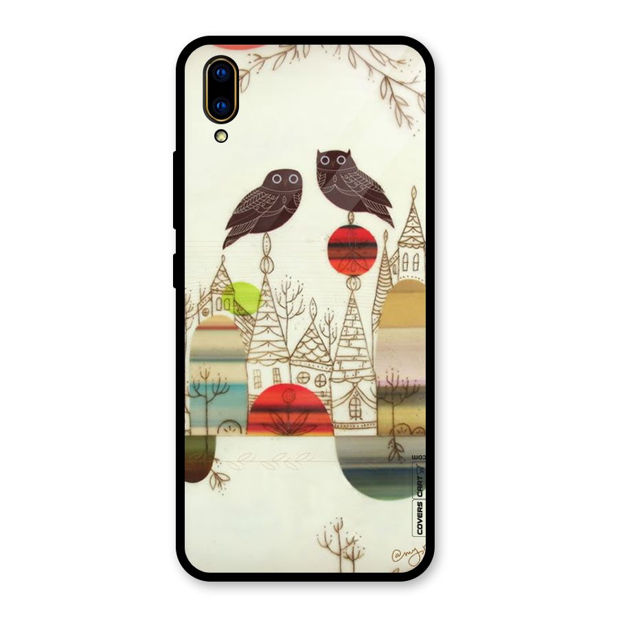 Owl Art Glass Back Case for Vivo V11 Pro
