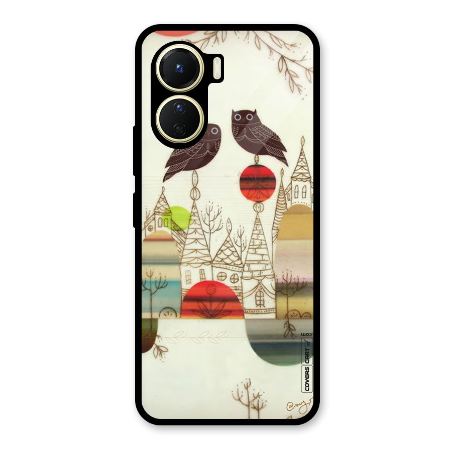 Owl Art Glass Back Case for Vivo Y56