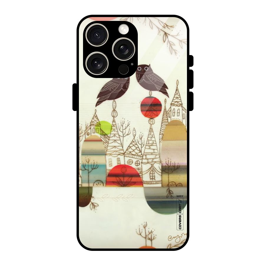 Owl Art Glass Back Case for iPhone 15 Pro Max