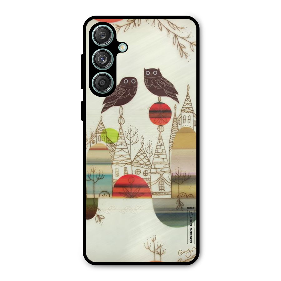 Owl Art Metal Back Case for Galaxy M55 5G