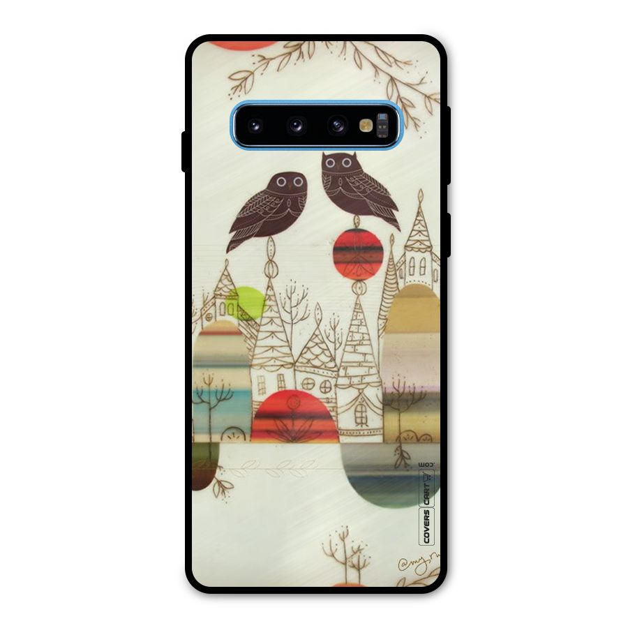 Owl Art Metal Back Case for Galaxy S10