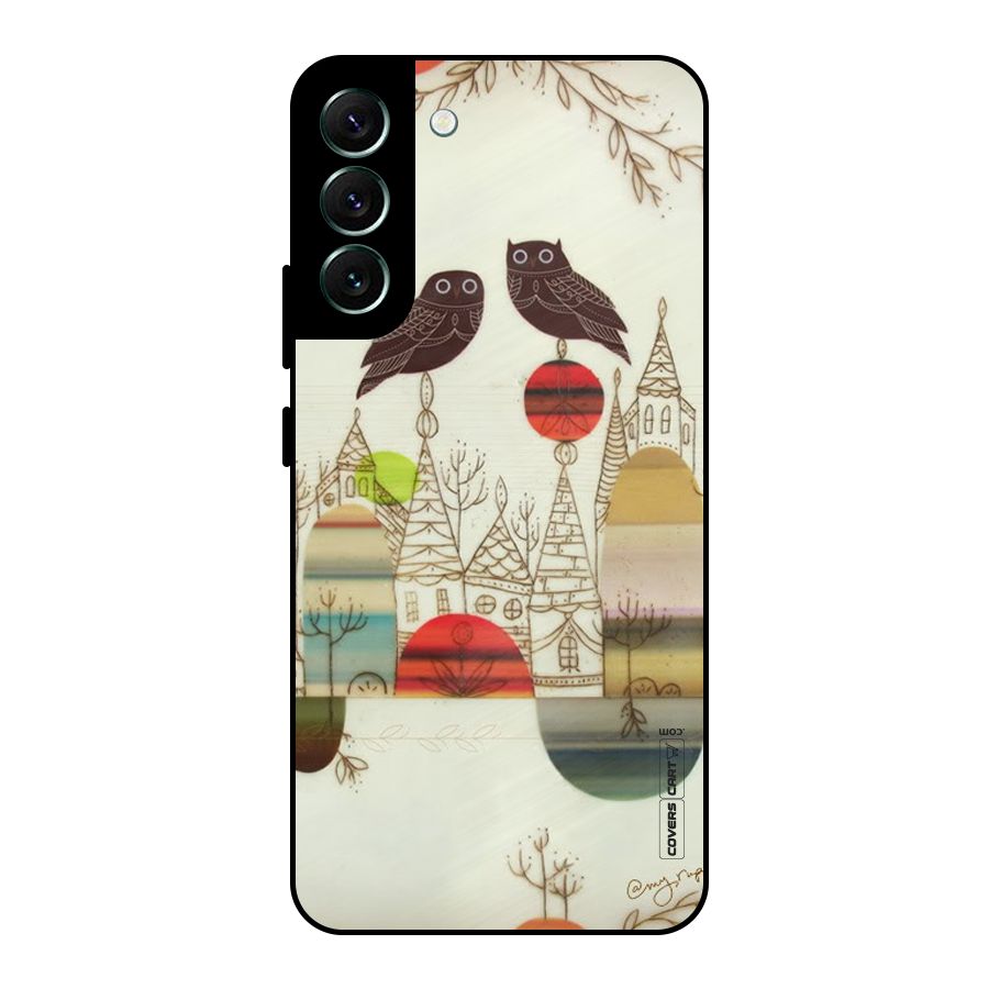 Owl Art Metal Back Case for Galaxy S22 Plus 5G