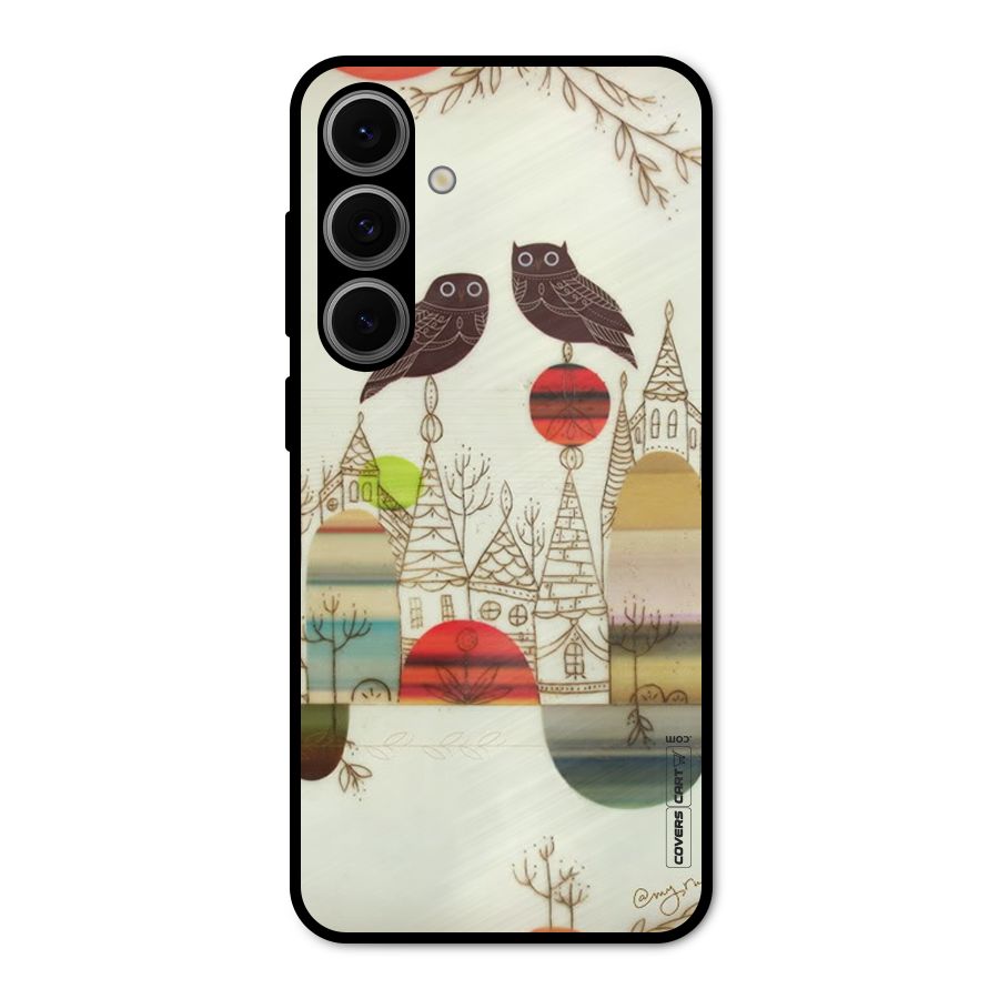 Owl Art Metal Back Case for Galaxy S24 FE