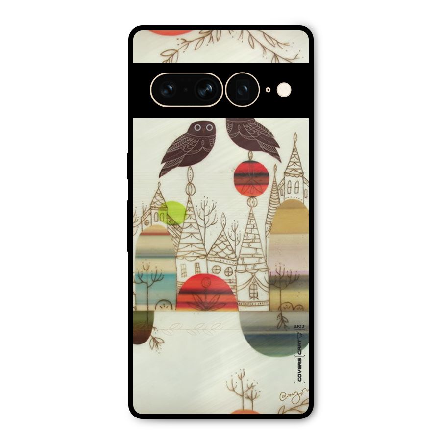 Owl Art Metal Back Case for Google Pixel 7 Pro