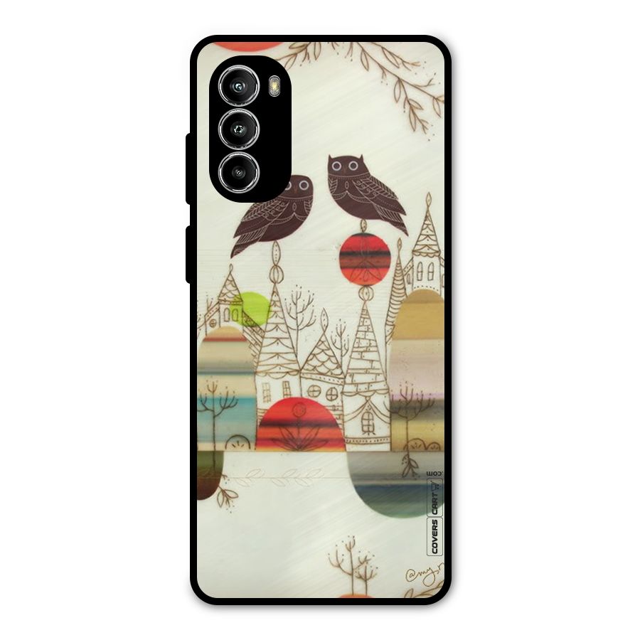 Owl Art Metal Back Case for Moto G52