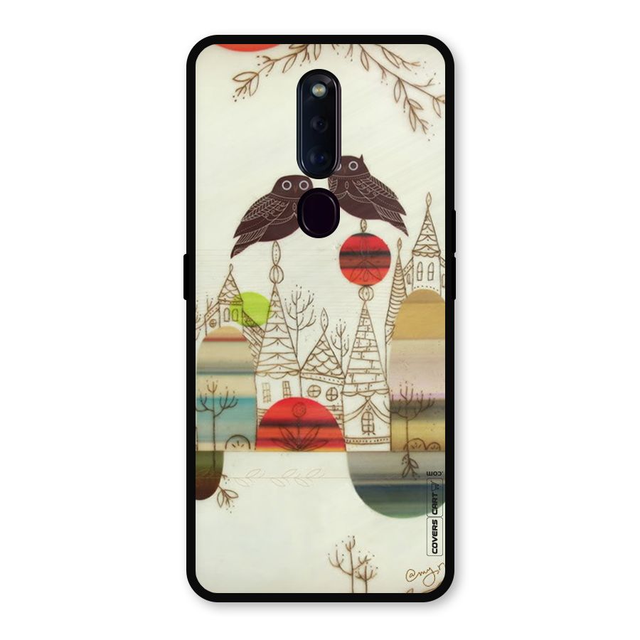Owl Art Metal Back Case for Oppo F11 Pro