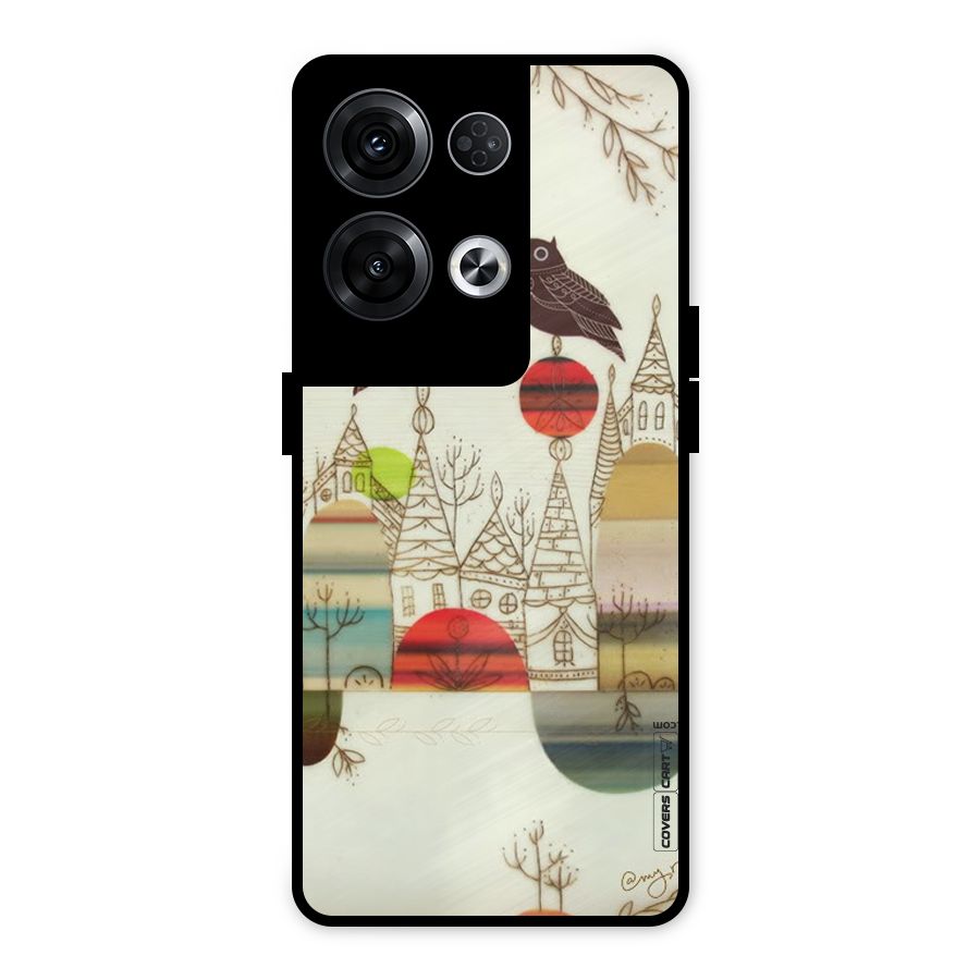 Owl Art Metal Back Case for Oppo Reno8 Pro 5G