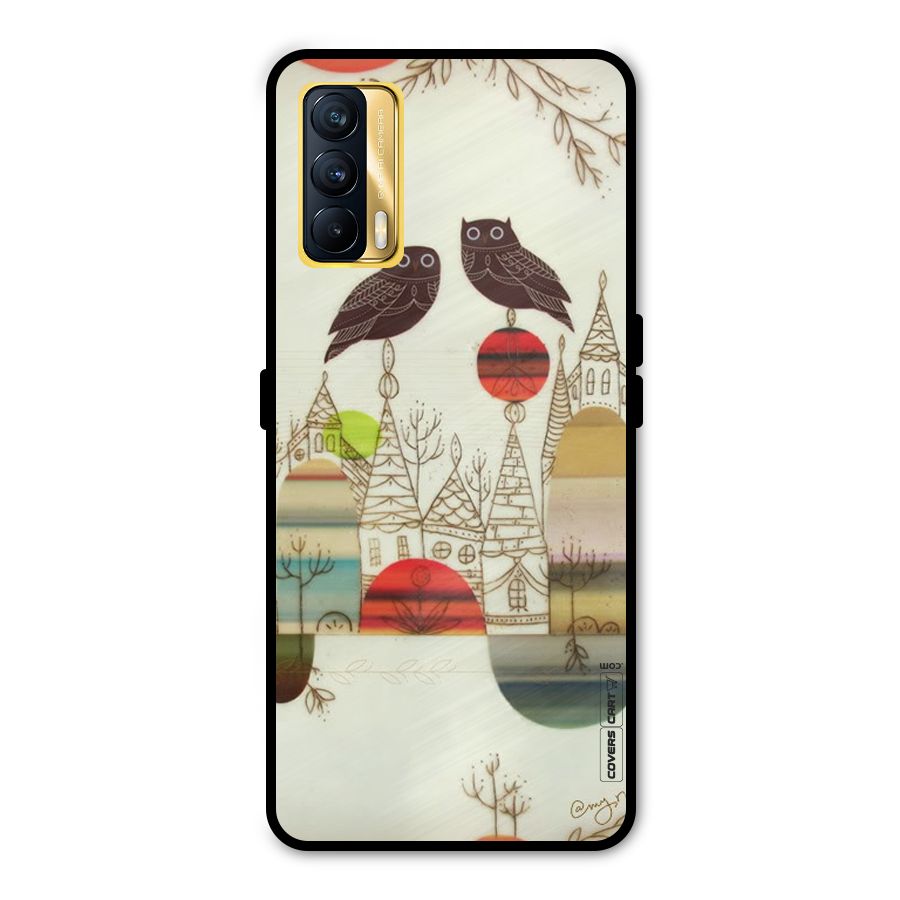 Owl Art Metal Back Case for Realme X7