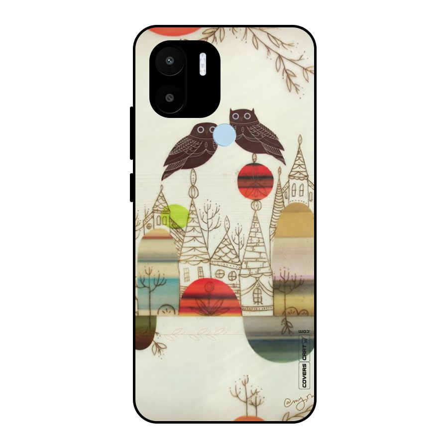 Owl Art Metal Back Case for Redmi A2+