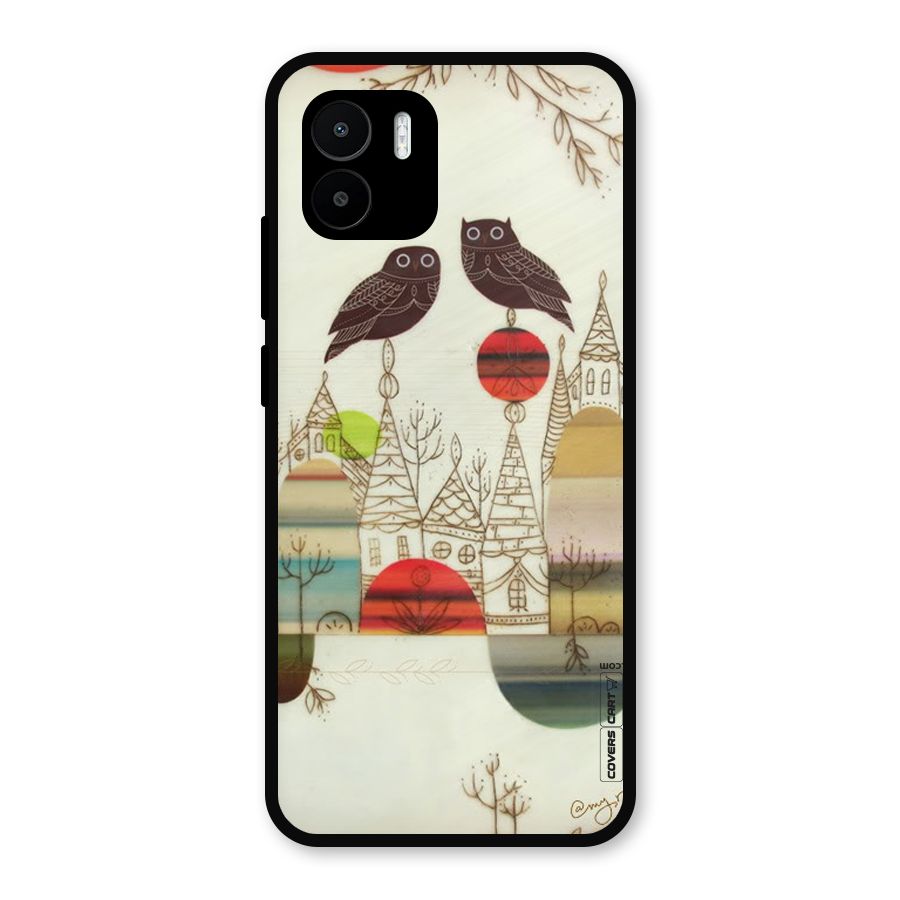 Owl Art Metal Back Case for Redmi A2