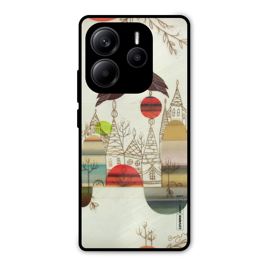 Owl Art Metal Back Case for Redmi Note 14 5G