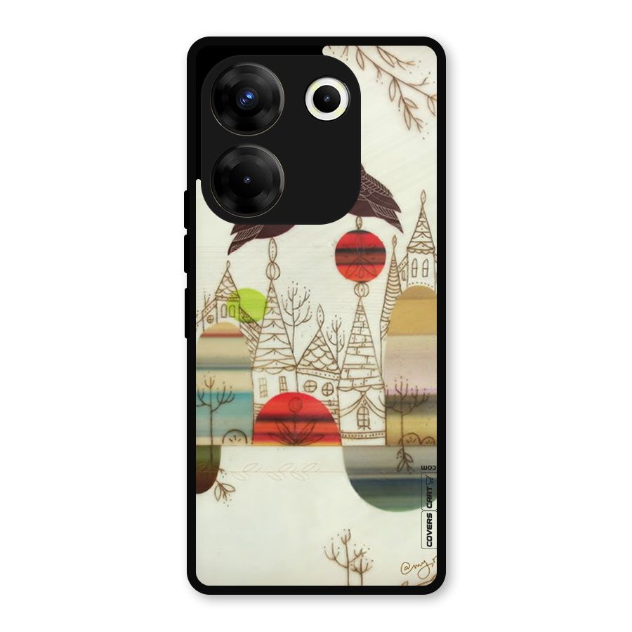Owl Art Metal Back Case for Tecno Camon 20 Pro
