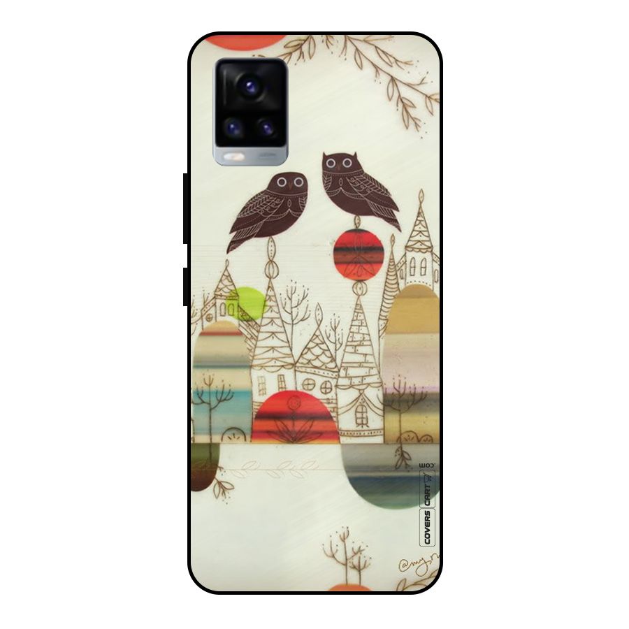 Owl Art Metal Back Case for Vivo V20