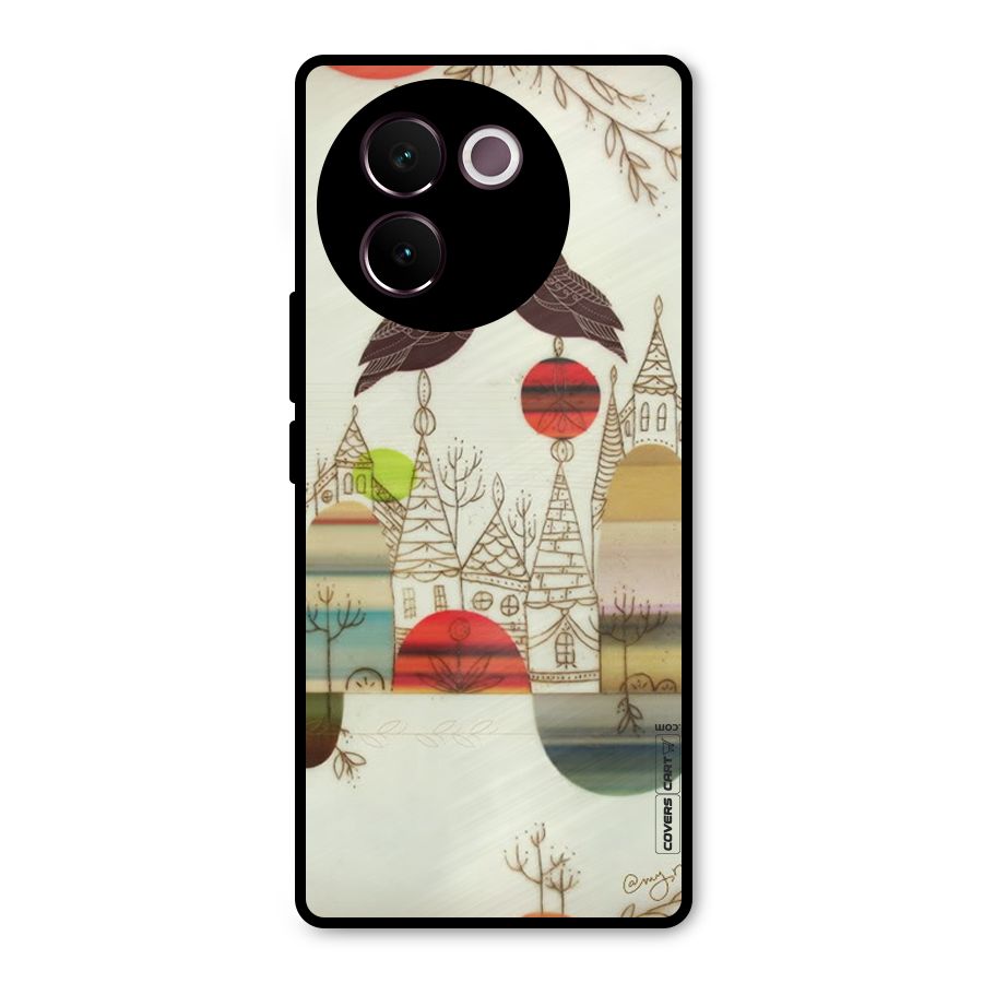 Owl Art Metal Back Case for Vivo V30e