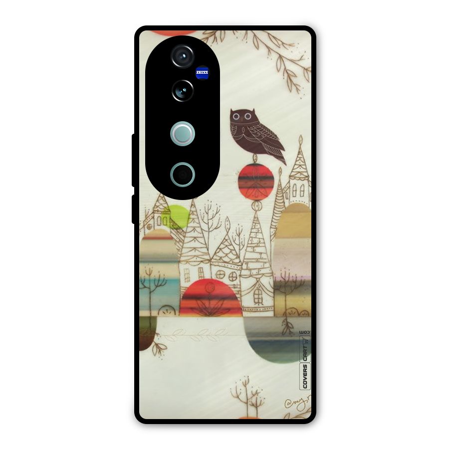 Owl Art Metal Back Case for Vivo V40